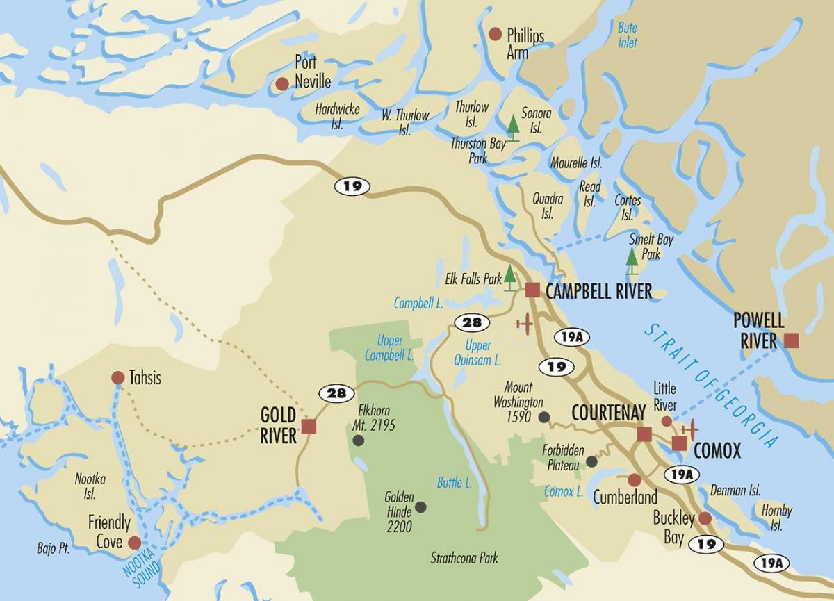 кембел реката мапата ванкувер остров