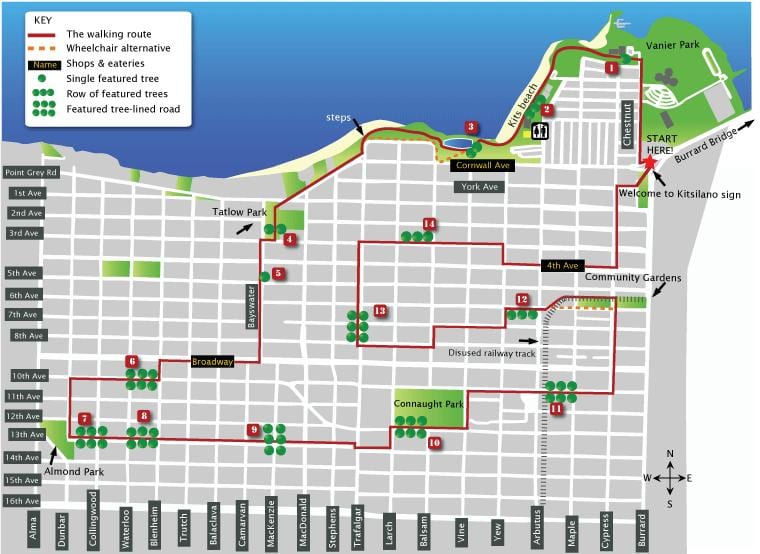 Карта на kitsilano ванкувер
