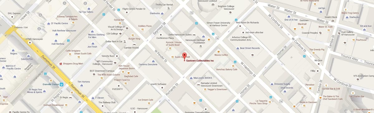 карта на gastown ванкувер п.н.е.