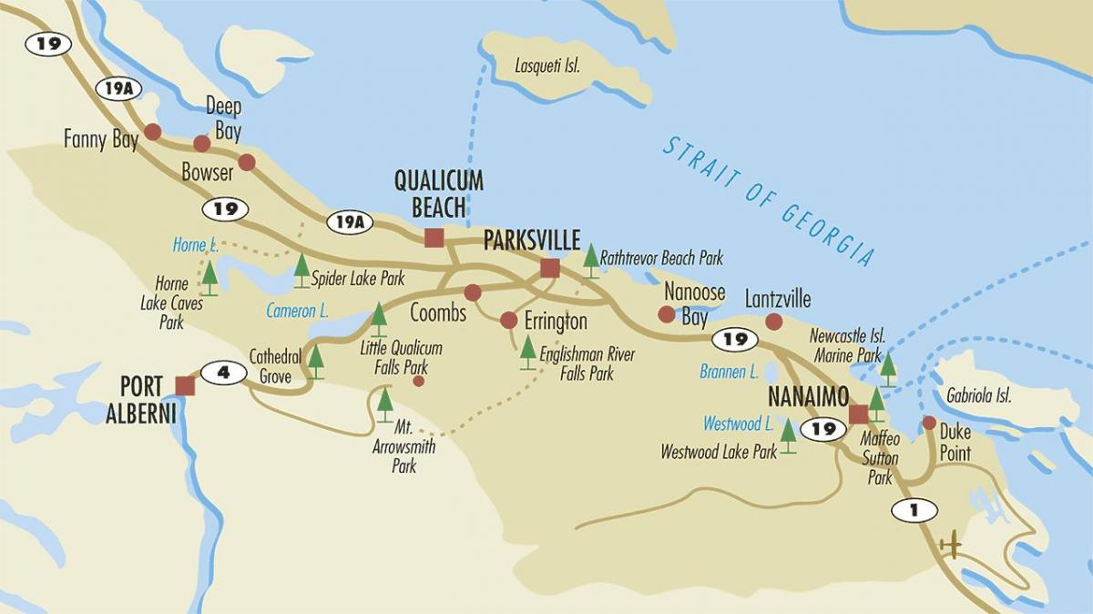 карта на parksville ванкувер остров