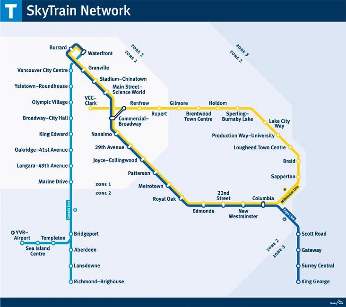 канада skytrain мапа