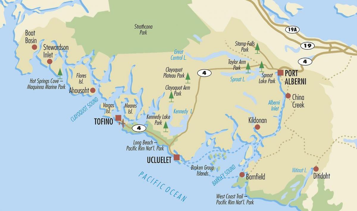 Карта на ucluelet ванкувер остров