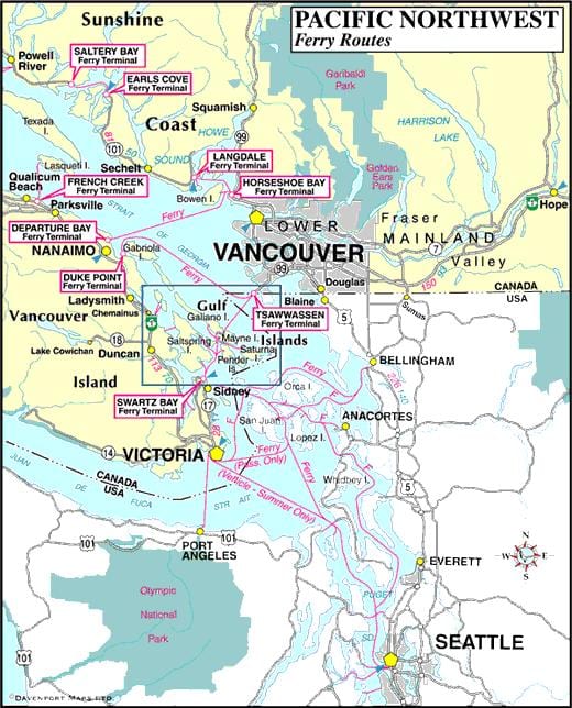 vancouver island ferry правци мапа