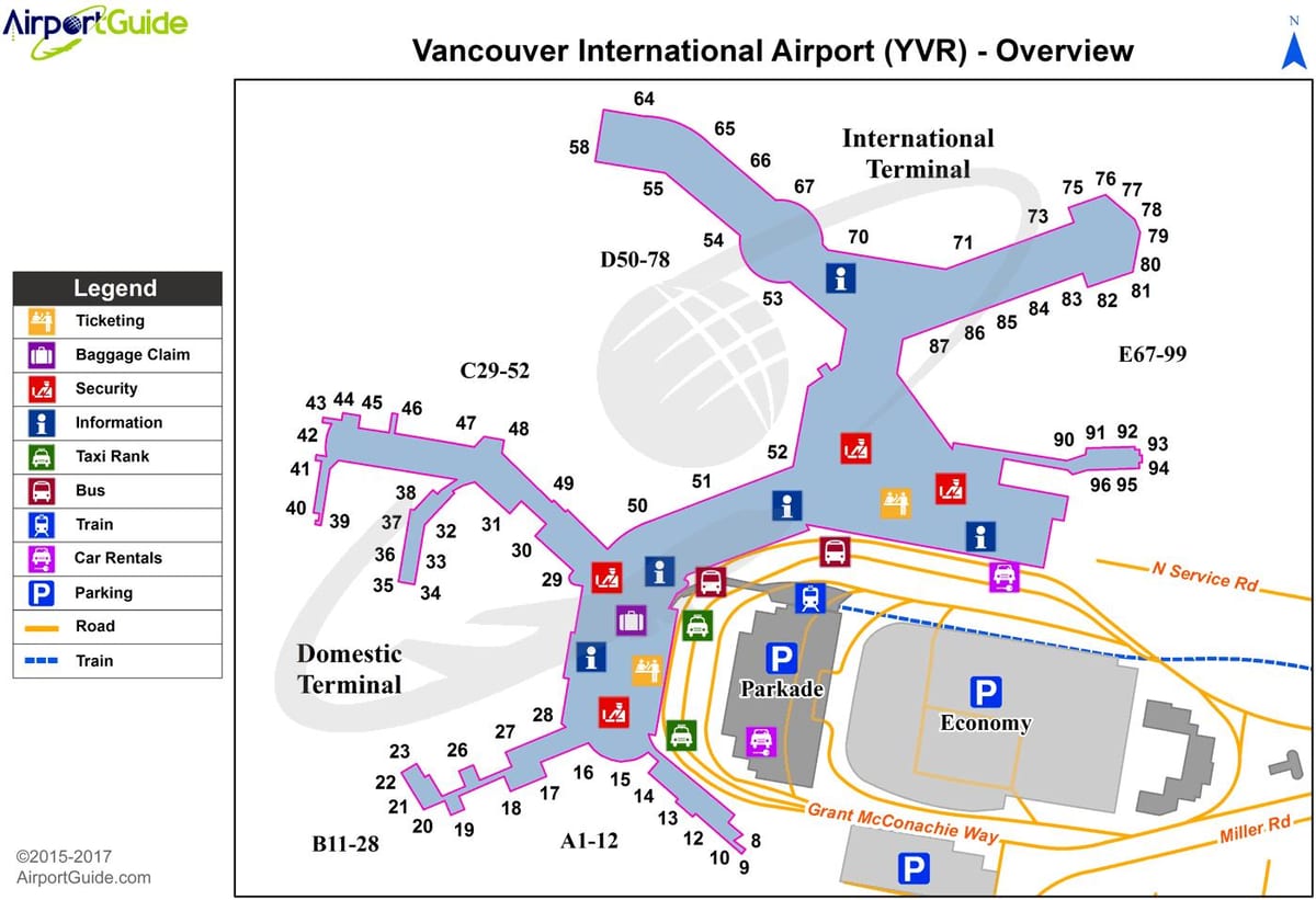 Карта на yvr пистата
