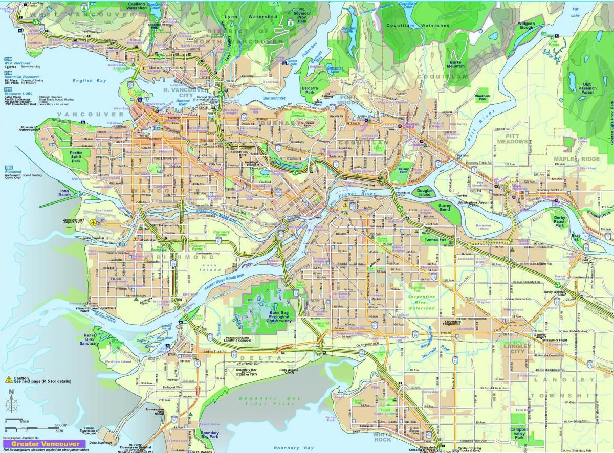 мапа на градот на ванкувер п.н.е. канада