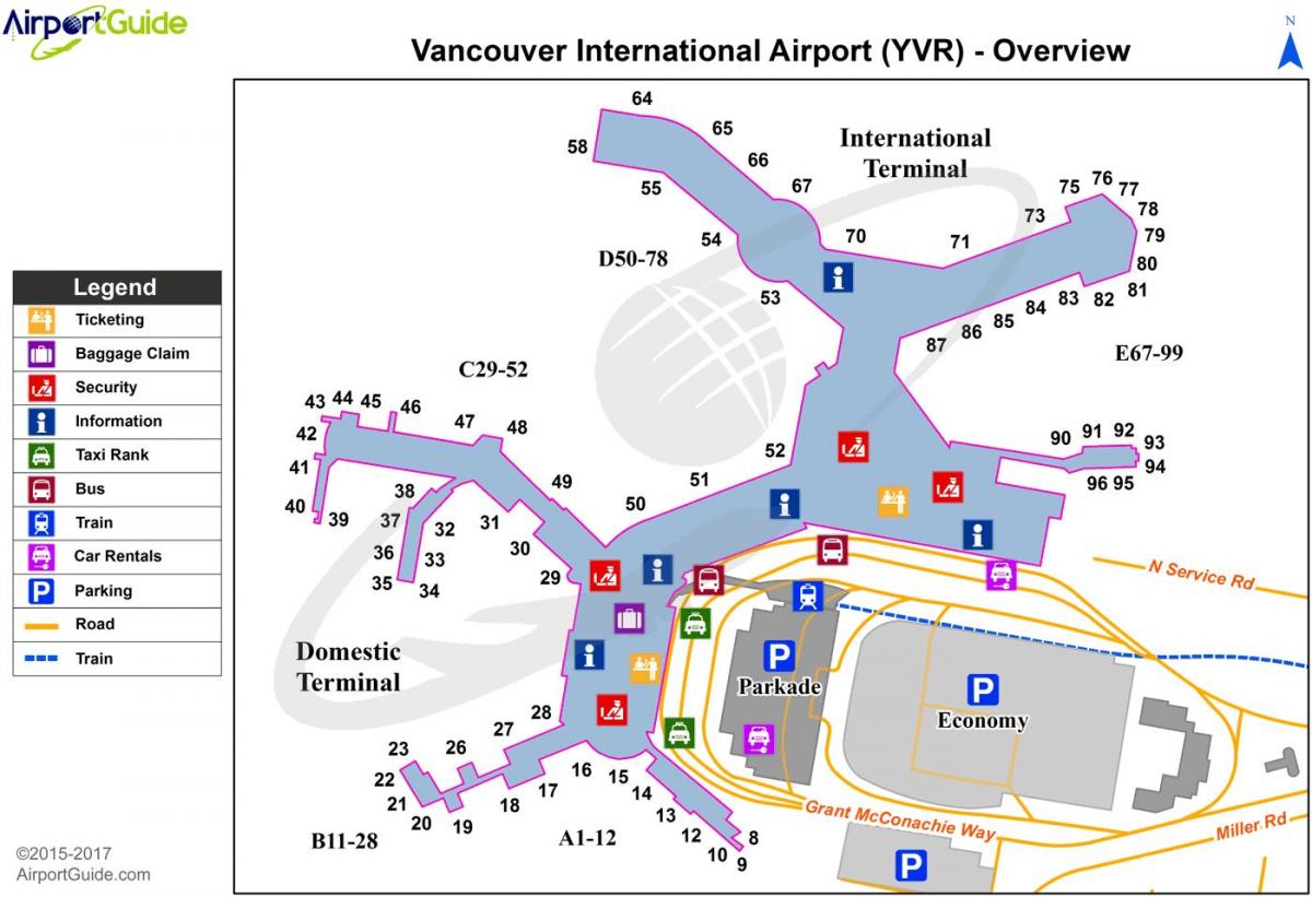 ванкувер п.н.е аеродром мапа