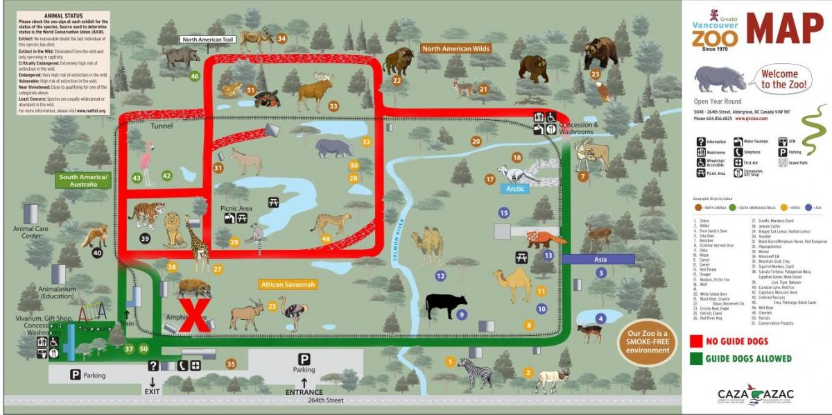 Карта на ванкувер зоолошка градина