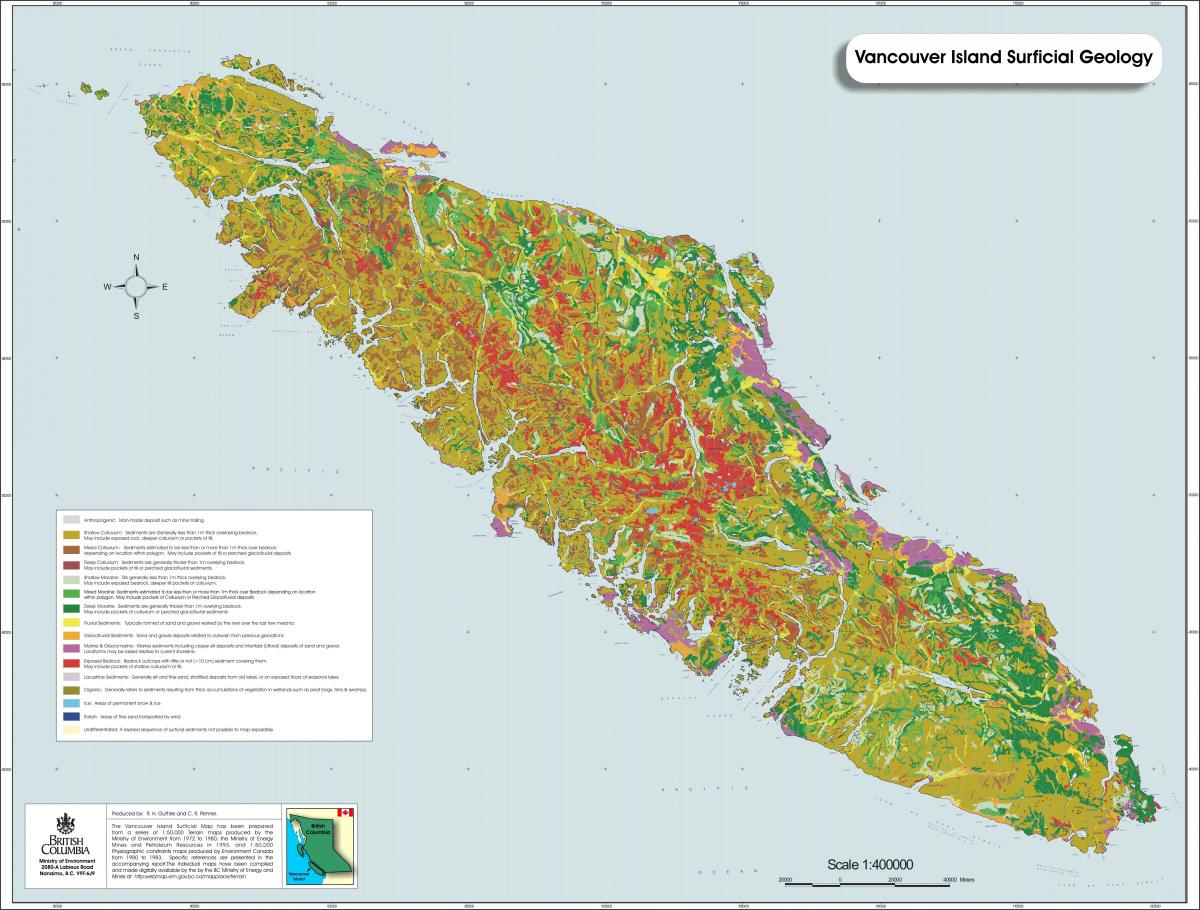 Карта на ванкувер остров геологија