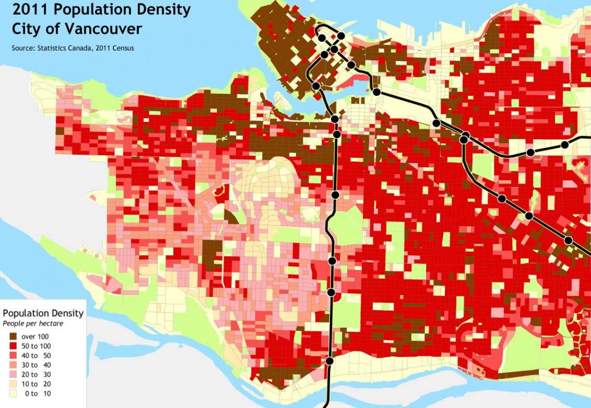 Карта на ванкувер остров густината на население