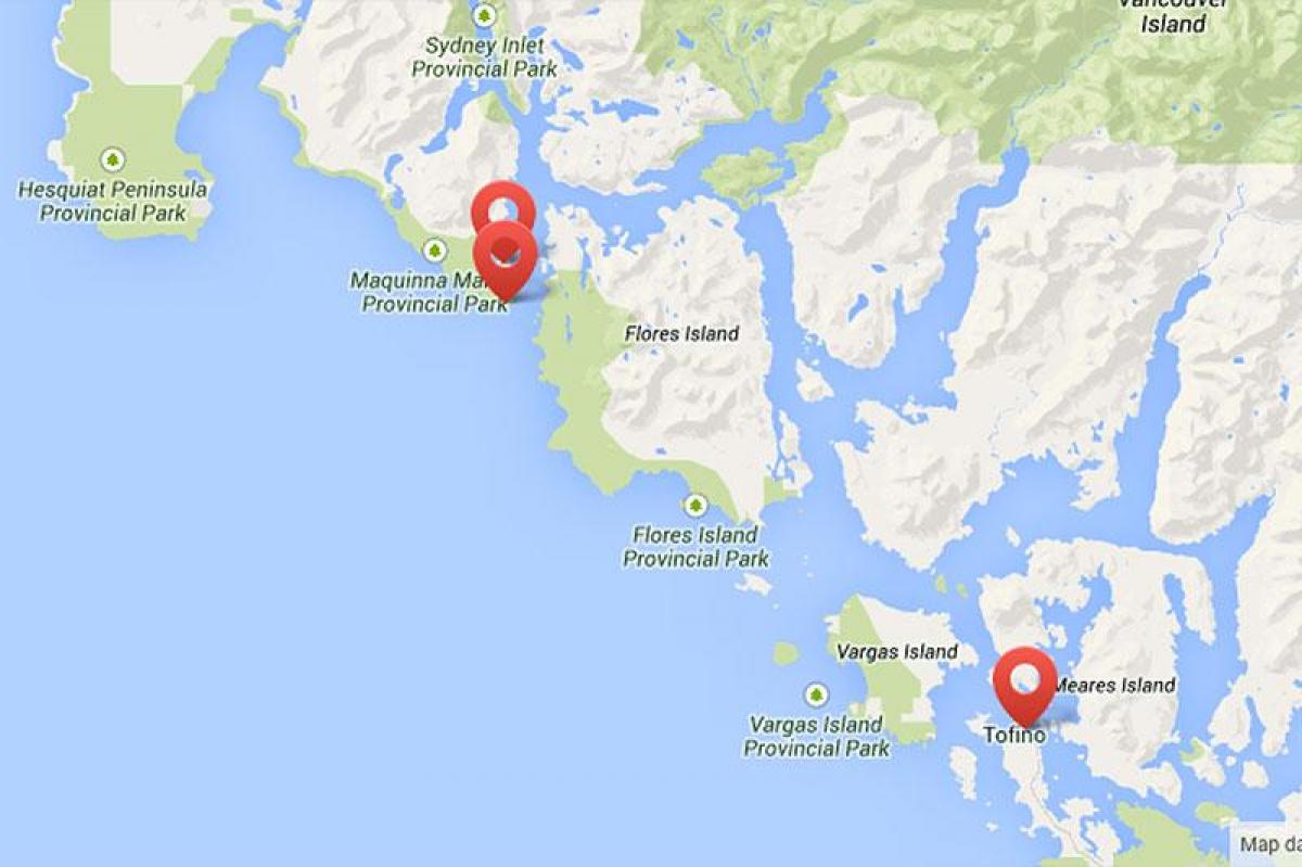 Карта на ванкувер остров топли извори