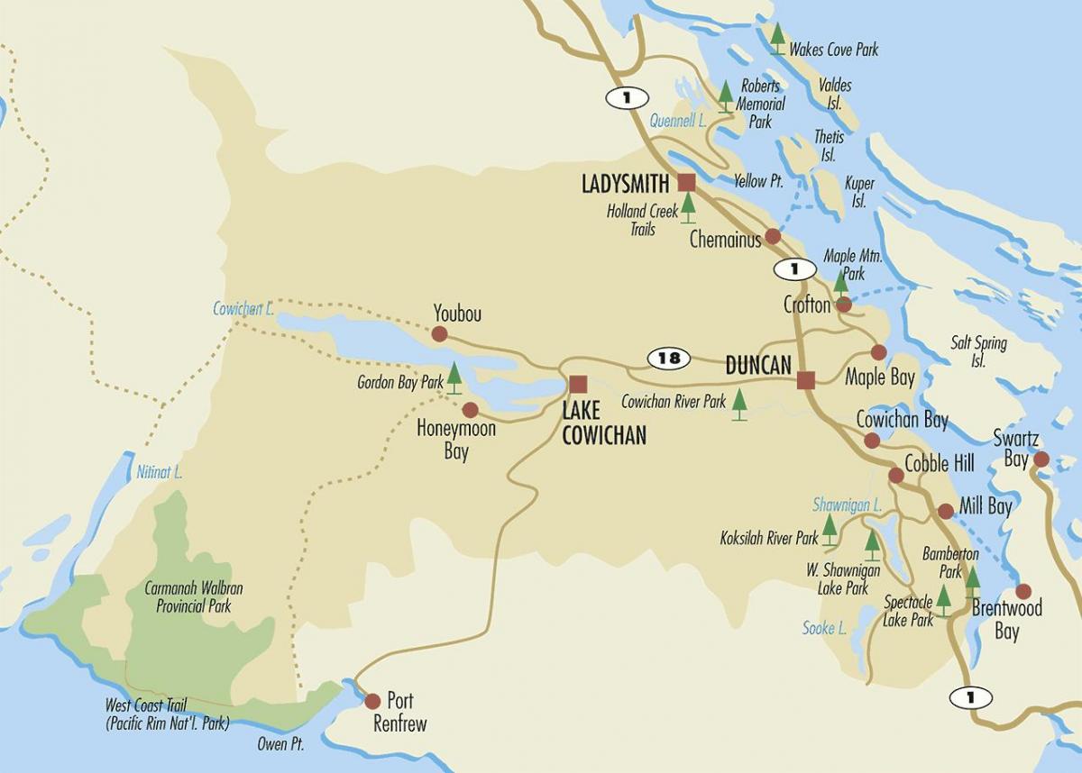 Карта на данкан ванкувер остров 