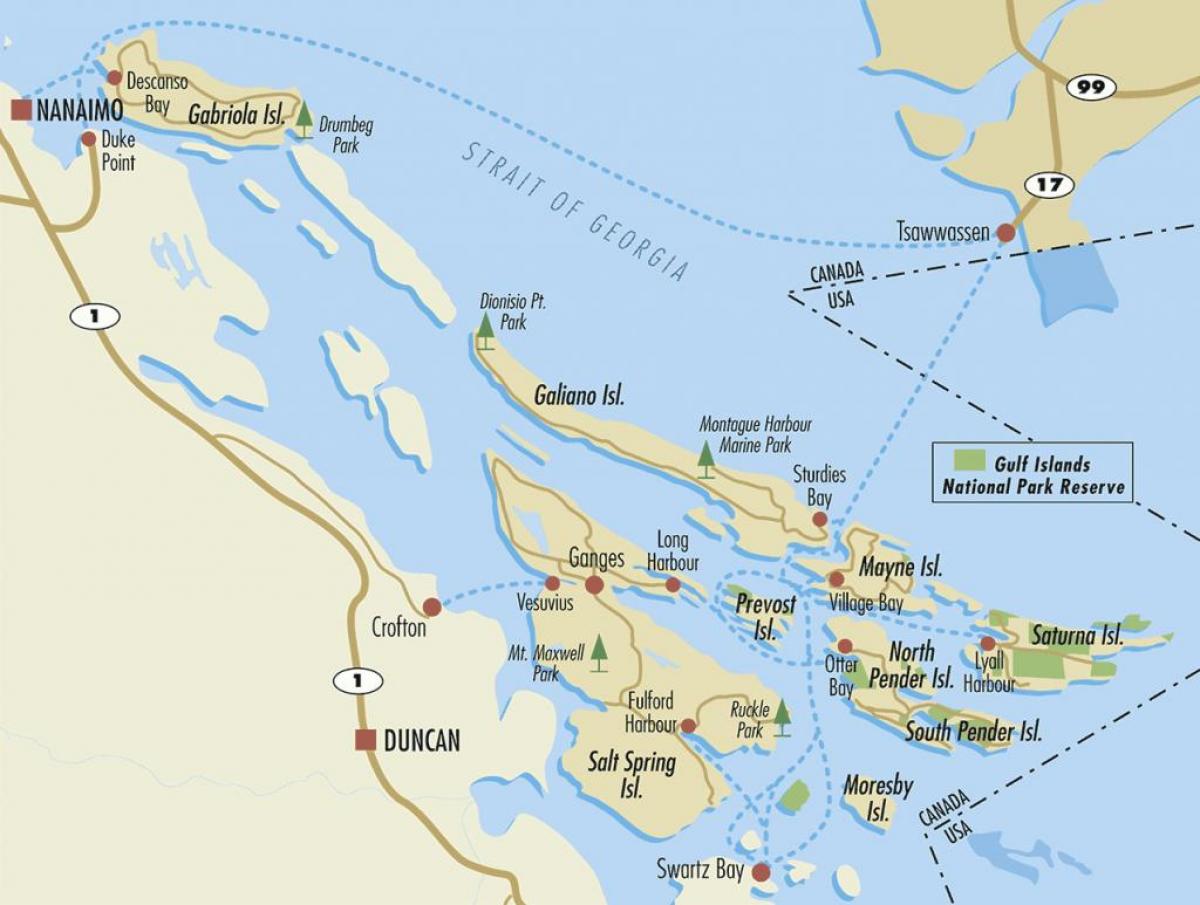 карта на заливот острови п.н.е. канада