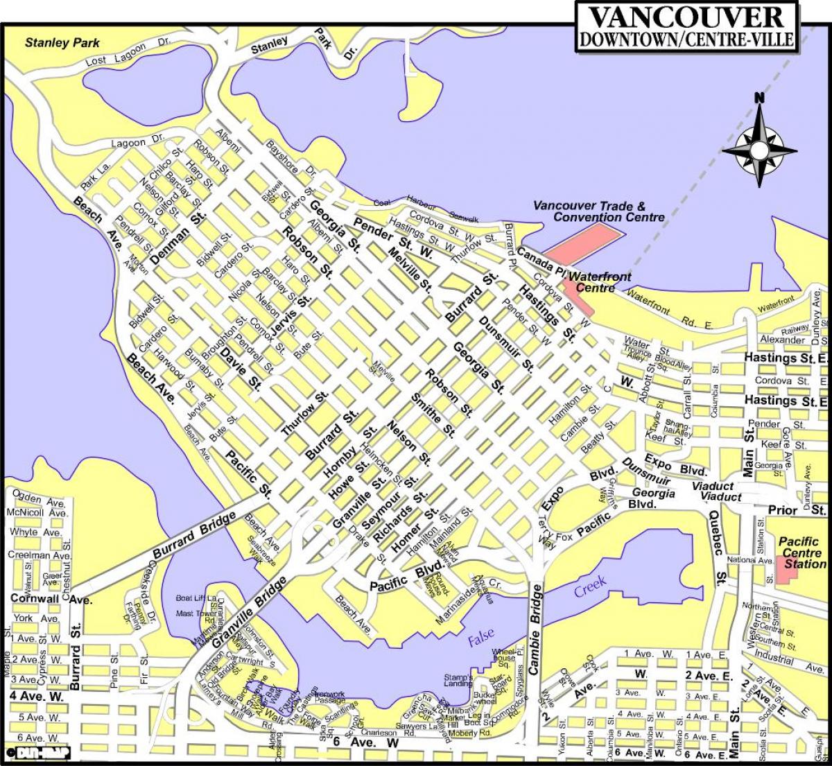 мапа на градот ванкувер во канада