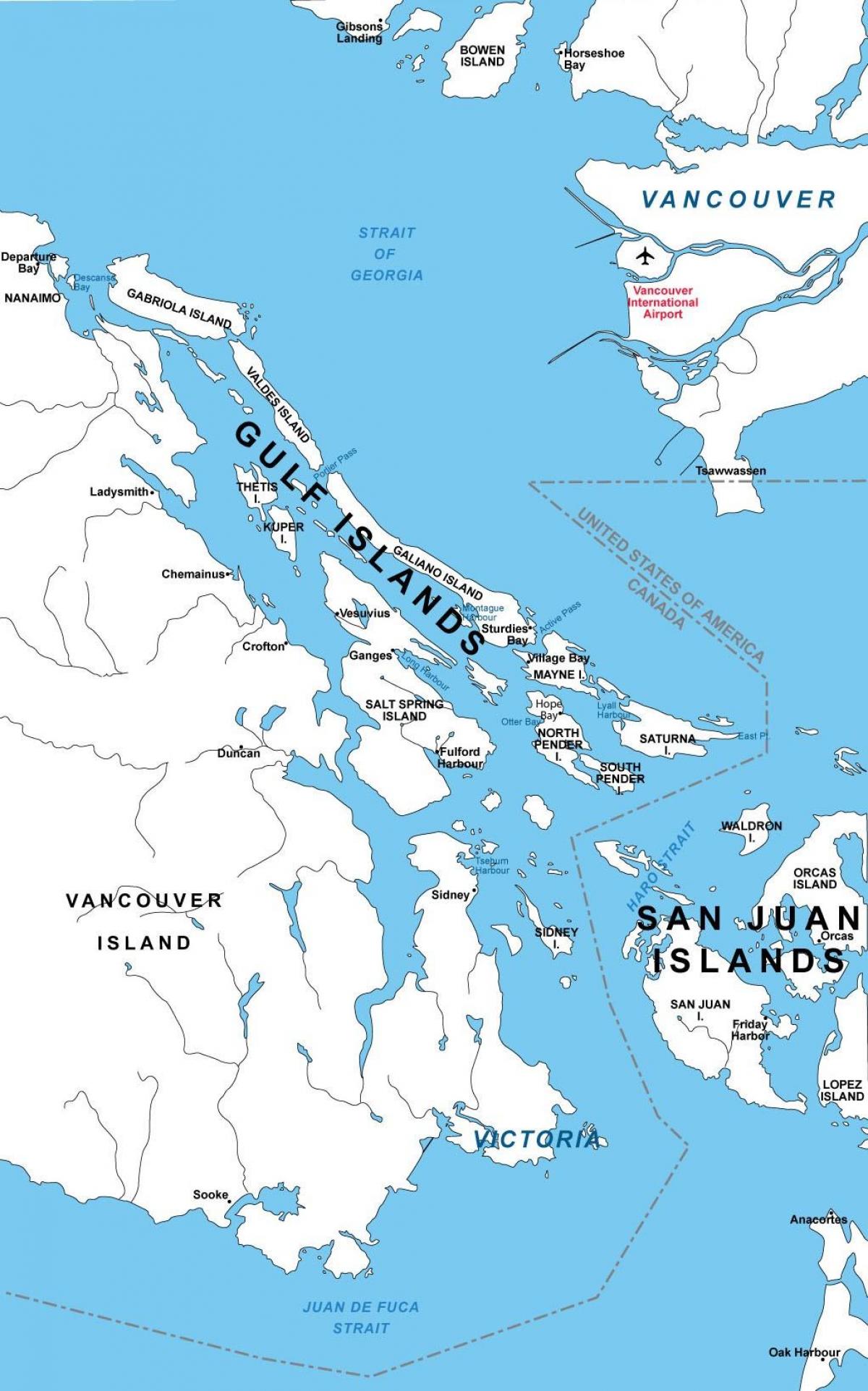 Мапа на северниот дел на заливот острови 