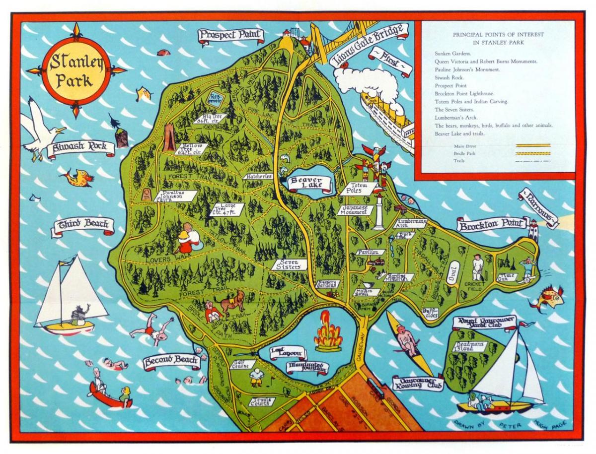 Карта на стенли парк тотем пол
