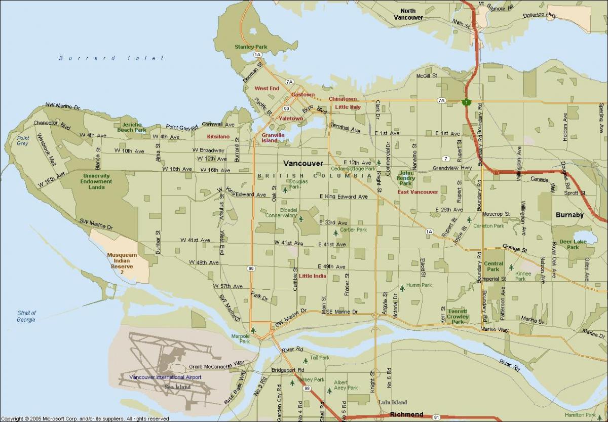 Карта на улица ванкувер п.н.е. канада