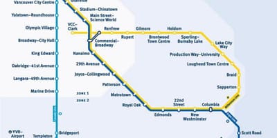Skytrain линија мапа