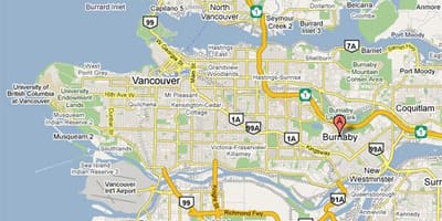 Карта на burnaby ванкувер