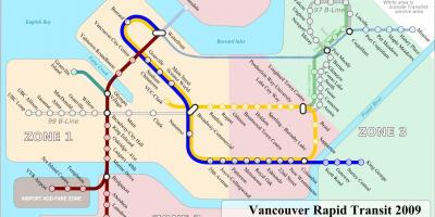 Ванкувер skytrain зона мапа