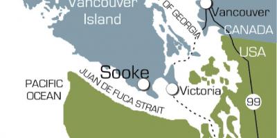 Карта на sooke ванкувер остров
