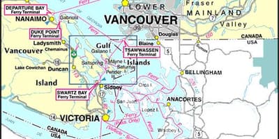 Vancouver island ferry правци мапа