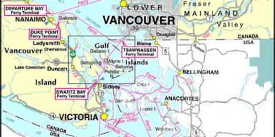 Vancouver island ferry правци мапа