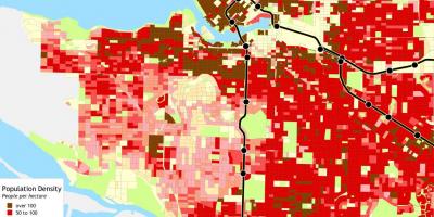 Ванкувер густината на население мапа