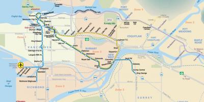 Ванкувер п.н.е метрото мапа