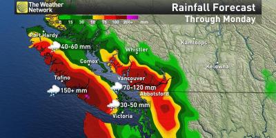 Карта на ванкувер остров врнежи од дожд