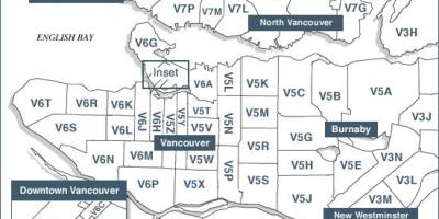 Ванкувер остров поштенски кодови мапа