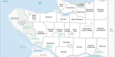 Ванкувер п.н.е. соседството мапа