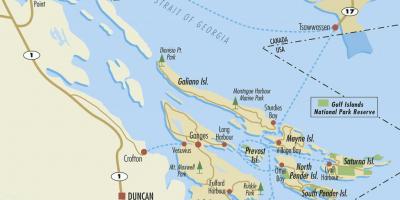 Карта на заливот острови п.н.е. канада