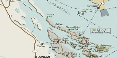 Карта на ванкувер остров и заливот острови
